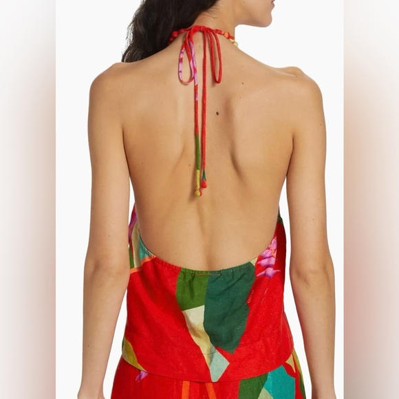 Farm Rio Heliconia Halter Crop Top - Picture 3 of 7